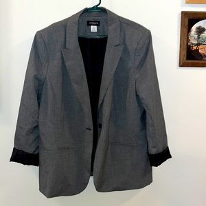 Women’s Long Sleeved Blazer/Dress Jacket, Gray, Black, Size 18T, Liz Claiborne